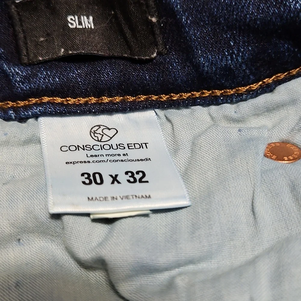 Express Men's Dark Blue Slim Jeans Size 30x32 - Picture 4 of 8